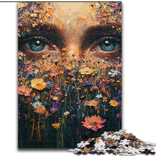 Puzzle für Erwachsene und Jugendliche, Blumenaugen, Lernspielzeug, ganze Familie (Größe 26x38cm) von MGQWPZDBD