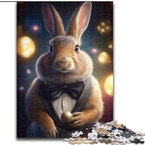 Puzzle für Erwachsene und Jugendliche, Kaninchenkostüm, Tier, Lernspielzeug, ganze Familie (Größe 50x75cm) von MGQWPZDBD
