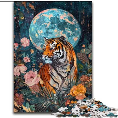 Puzzle für Erwachsene und Jugendliche, Tiger unter dem Mond, lehrreich ganze Familie (Größe 50x75cm) von MGQWPZDBD