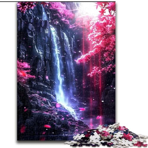 Puzzle für Erwachsene und Jugendliche, Wasserfallansicht, Lernspielzeug, ganze Familie (Größe 26x38cm) von MGQWPZDBD