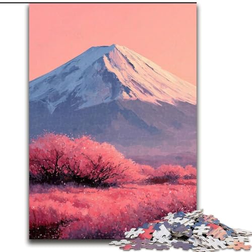 Puzzle für Teenager, 1000 Puzzles, Berg Fuji, Japan, Familienspiel, Stressabbau, schwierige Herausforderung, stärkt die Liebe zwischen Paaren (Größe 50x75cm) von MGQWPZDBD
