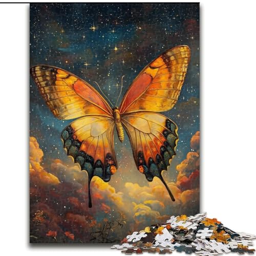 Puzzle für Teenager, 1000 Puzzles, Galaxie-Schmetterling, Familienspiel zum Stressabbau, schwierige Herausforderung, stärkt die Liebe zwischen Paaren (Größe 26x38cm) von MGQWPZDBD