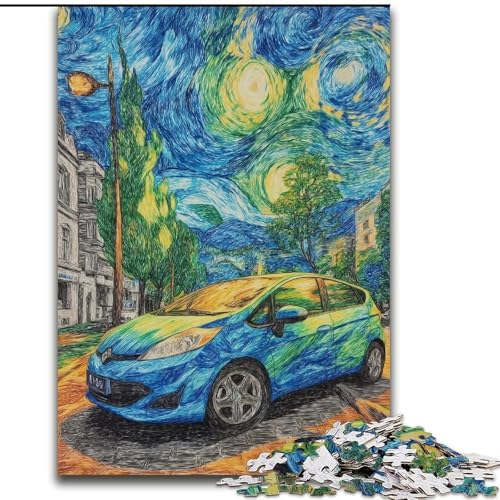 Puzzle für Teenager, 1000 Puzzles, Sternenhimmel-Sportwagen, Familienspiel, Stressabbau, schwierige Herausforderung, stärkt die Liebe zwischen Paaren (Größe 50x75cm) von MGQWPZDBD