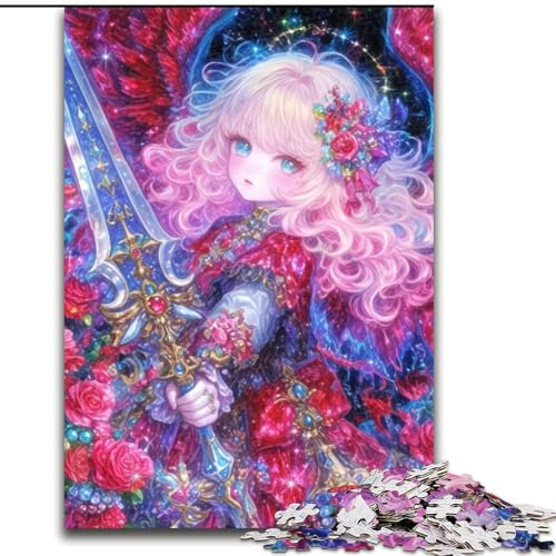 Puzzle für Teenager, 1000 Teile, Anime-Kriegerin, anspruchsvoll und schwierig, mit vollständig ineinandergreifenden, zufällig geformten Teilen (Größe 26x38cm) von MGQWPZDBD