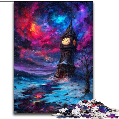 Puzzle für Teenager, 1000 Teile, Big Ben des Universums, Lernspielzeug, Familienspiele, einzigartige Geburtstags- und Geschenkideen (Größe 26x38cm) von MGQWPZDBD