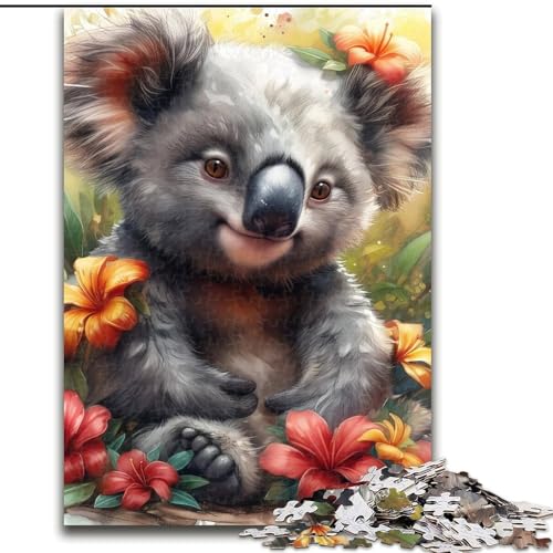 Puzzle für Teenager, 1000 Teile, Dschungelkoala, Lernspielzeug, Familienspiele, einzigartige Geburtstags- und Geschenkideen (Größe 26x38cm) von MGQWPZDBD