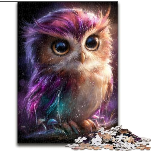 Puzzle für Teenager, 1000 Teile, Fantasie-Eule, anspruchsvoll und schwierig mit vollständig ineinandergreifenden, zufällig geformten Teilen (Größe 50x75cm) von MGQWPZDBD