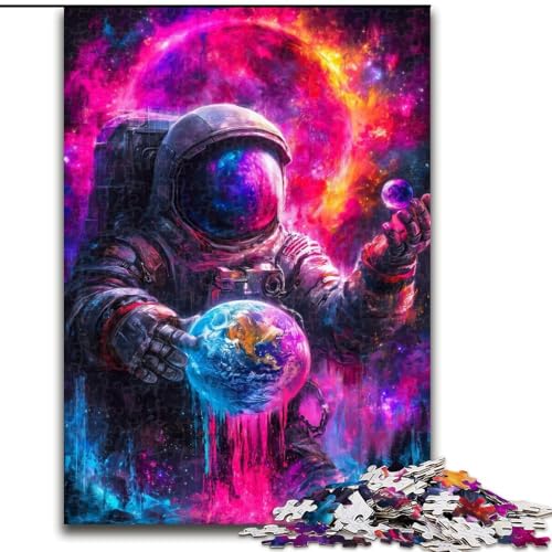 Puzzle für Teenager, 1000 Teile, Weltraumastronaut, anspruchsvoll und schwierig mit vollständig ineinandergreifenden, zufällig geformten Teilen (Größe 26x38cm) von MGQWPZDBD