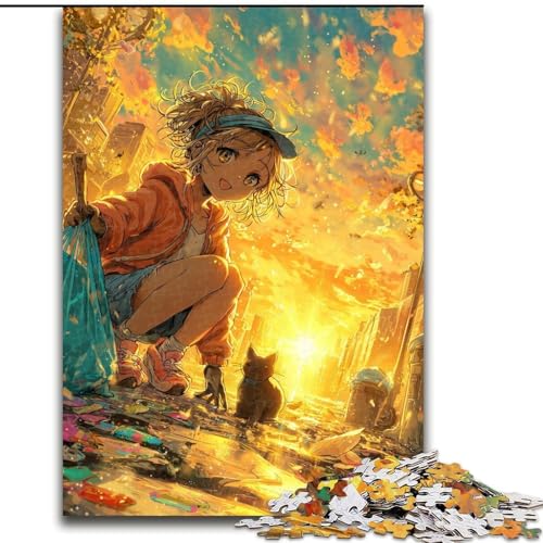 Puzzle für Teenager, 1000-teiliges Puzzle, Anime-Mädchen, hilft dem Gehirn, süchtig machendes Spielzeug zu trainieren, um Geduld zu fördern, perfekte Dekoration (Größe 26x38cm) von MGQWPZDBD