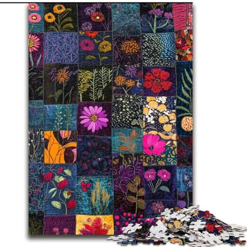 Puzzle für Teenager, 1000-teiliges Puzzle, Blumencollage, hilft dem Gehirn, süchtig machendes Spielzeug zu trainieren, um Geduld zu fördern, perfekte Dekoration (Größe 26x38cm) von MGQWPZDBD