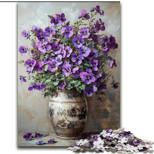 Puzzle für Teenager, 1000-teiliges Puzzle, Blumenkunst, hilft dem Gehirn, süchtig machendes Spielzeug zu trainieren, um Geduld zu fördern, perfekte Dekoration (Größe 26x38cm) von MGQWPZDBD