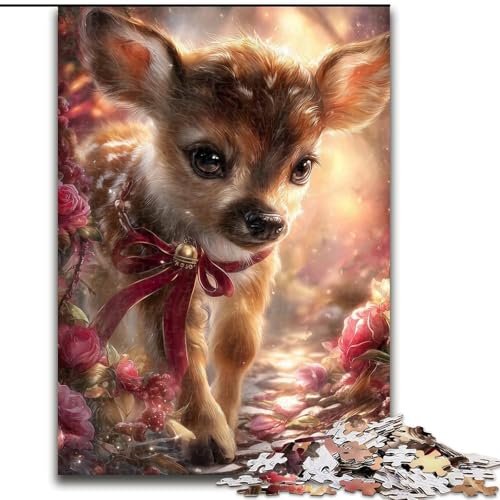Puzzle für Teenager, 1000-teiliges Puzzle, Fantasie-Hirsch, hilft dem Gehirn, süchtig machendes Spielzeug zu trainieren, um Geduld zu fördern, perfekte Dekoration (Größe 26x38cm) von MGQWPZDBD