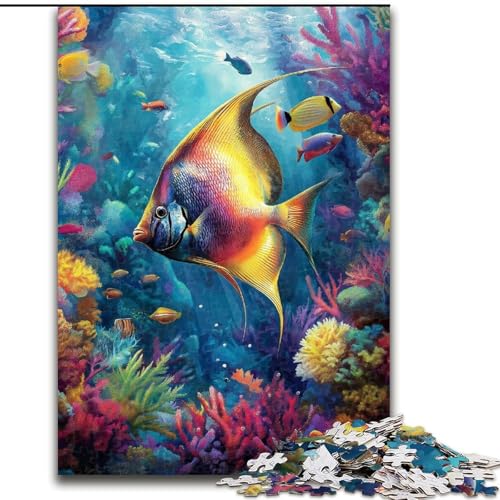 Puzzle für Teenager, 1000-teiliges Puzzle, Tiefseefische, hilft dem Gehirn, süchtig machendes Spielzeug zu trainieren, um Geduld zu fördern, perfekte Dekoration (Größe 50x75cm) von MGQWPZDBD
