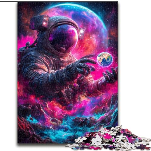 Puzzle für Teenager, 1000-teiliges Puzzle, Weltraumastronaut, hilft dem Gehirn, süchtig machendes Spielzeug zu trainieren, um Geduld zu fördern, perfekte Dekoration (Größe 26x38cm) von MGQWPZDBD