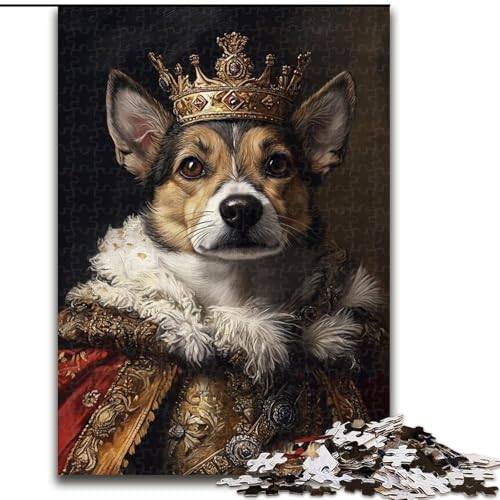 Puzzle für Teenager, 1000-teiliges Puzzle, edler Corgi, hilft dem Gehirn, süchtig machendes Spielzeug zu trainieren, um Geduld zu fördern, perfekte Dekoration (Größe 26x38cm) von MGQWPZDBD