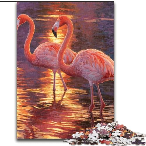 Puzzle für Teenager, Flamingo, geeignet für Kinder ab 14 Jahren, Wohndeko-Angebot als Geschenk für die ganze Familie (Größe 26x38cm) von MGQWPZDBD
