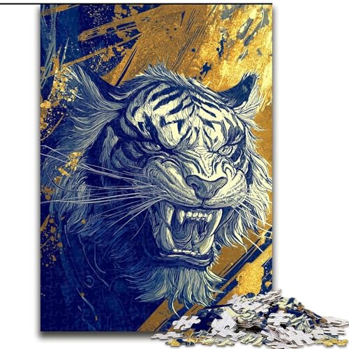 Puzzle für Teenager, Tiger, geeignet für Kinder ab 14 Jahren, Wohndeko-Angebot als Geschenk für die ganze Familie (Größe 26x38cm) von MGQWPZDBD
