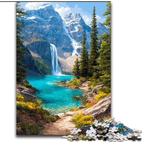 Puzzle für Teenager, wunderschöne Berge und Seen, für Kinder ab 14 Jahren, geeignet für Paare, Spaß bei Aktivitäten zu Hause, Geburtstagsgeschenk, Reisegeschenk (Größe 50x75cm) von MGQWPZDBD