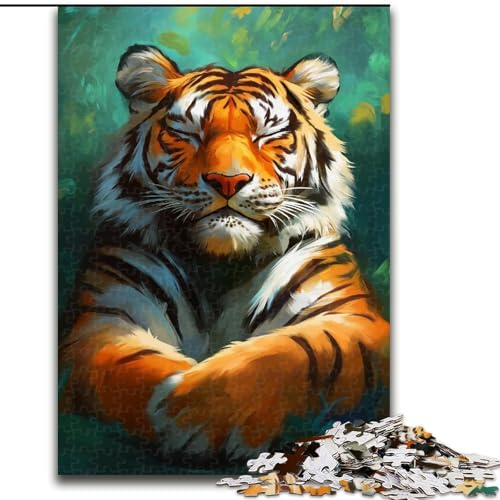 Puzzle mit 1000 Teilen für Teenager, Dschungeltiger, Stressabbau, schwierige Herausforderung, Wichtelgeschenke für Kinder ab 14 Jahren (Größe 50x75cm) von MGQWPZDBD