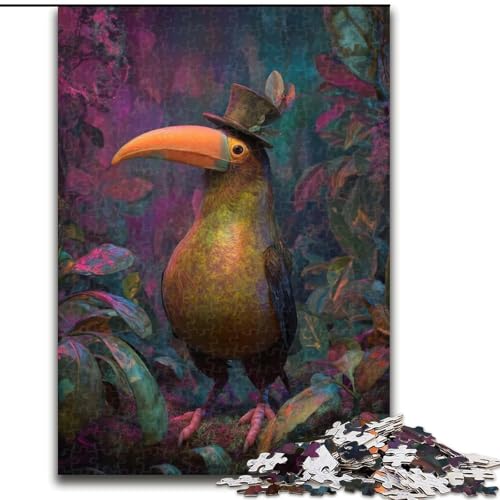 Puzzle mit 1000 Teilen für Teenager, Tukan, Stressabbau, schwierige Herausforderung, Wichtelgeschenke für Kinder ab 14 Jahren (Größe 26x38cm) von MGQWPZDBD