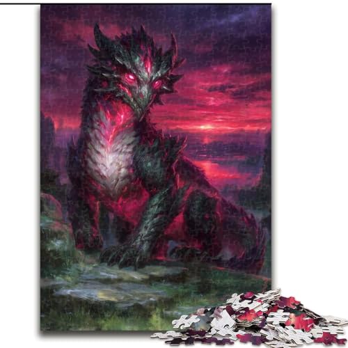 Puzzle mit 1000 Teilen für Teenager, geheimnisvoller Drache, Stressabbau, schwierige Herausforderung, Wichtelgeschenke für Kinder ab 14 Jahren (Größe 50x75cm) von MGQWPZDBD