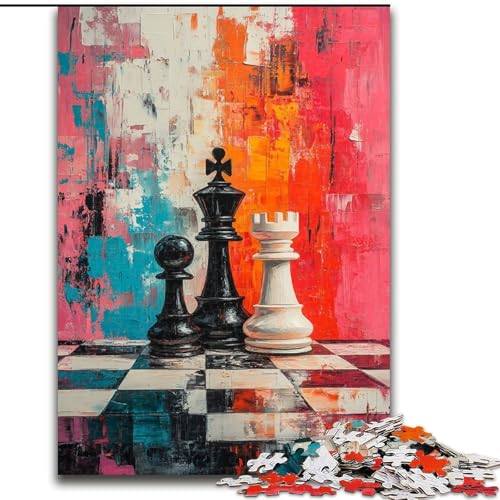 Puzzles für Erwachsene und Jugendliche, Schach, Ölgemälde, Lernspielzeug, ganze Familie (Größe 50x75cm) von MGQWPZDBD