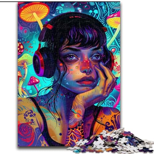 Puzzles für Erwachsene und Jugendliche,1000-teiliges Puzzle,Anime-Psychedelisches Mädchen,hilft dem Gehirn,süchtig machendes Spielzeug zu trainieren,um Geduld zu fördern und das Gedächtnis von MGQWPZDBD