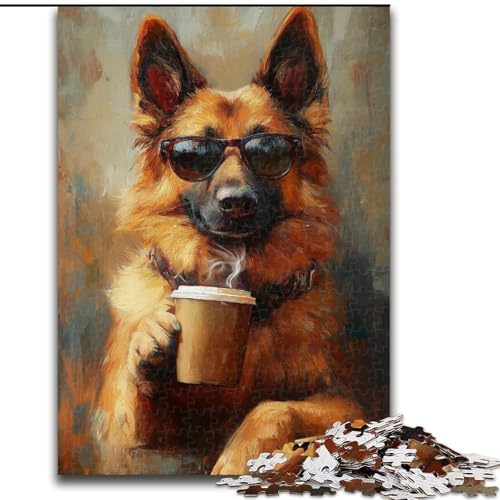 Puzzles für Erwachsene und Jugendliche,1000-teiliges Puzzle,Collie trinkt Kaffee,hilft dem Gehirn,süchtig machendes Spielzeug zu trainieren,um Geduld zu fördern und das Gedächtnis zu verbessern von MGQWPZDBD