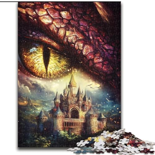 Puzzles für Erwachsene und Jugendliche,1000-teiliges Puzzle Drachenauge-Schloss,hilft dem Gehirn,süchtig machendes Spielzeug zu trainieren,um Geduld zu fördern und das Gedächtnis zu verbessern 50x75cm von MGQWPZDBD
