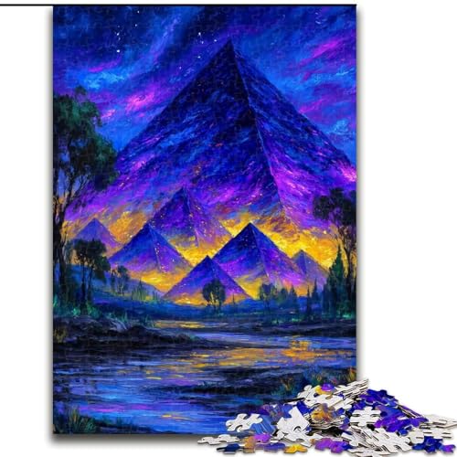 Puzzles für Erwachsene und Jugendliche,1000-teiliges Puzzle Geheimnisvolle ägyptische Pyramiden,hilft dem Gehirn,süchtig machendes Spielzeug zu trainieren,um Geduld zu fördern und das Gedächtnis von MGQWPZDBD