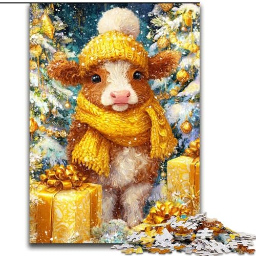 Puzzles für Erwachsene und Jugendliche,1000-teiliges Puzzle Weihnachtskuh,hilft dem Gehirn beim Trainieren von süchtig machenden Spielzeugen,um Geduld zu fördern und das Gedächtnis zu verbessern von MGQWPZDBD