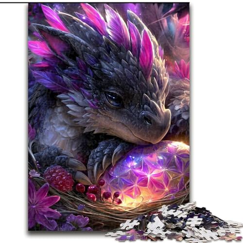Puzzles für Teenager, 1000 Teile, Fantasy-Drache, Lernspielzeug, Familienspiele, einzigartige Geburtstags- und Geschenkideen (Größe 50x75cm) von MGQWPZDBD