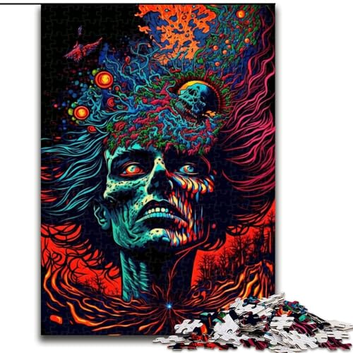 Puzzles für Teenager, 1000 Teile, Psychedelische Monster, Lernspielzeug, Familienspiele, einzigartige Geburtstags- und Geschenkideen (Größe 26x38cm) von MGQWPZDBD