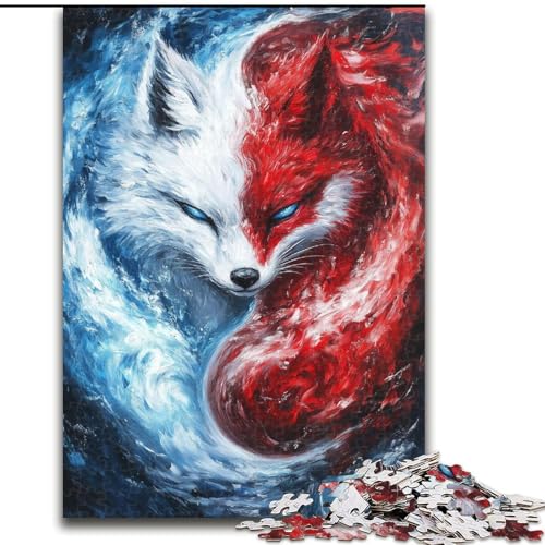 Puzzles für Teenager, 1000 Teile, Yin Yang Fox, Lernspielzeug, Familienspiele, einzigartige Geburtstags- und Geschenkideen (Größe 50x75cm) von MGQWPZDBD