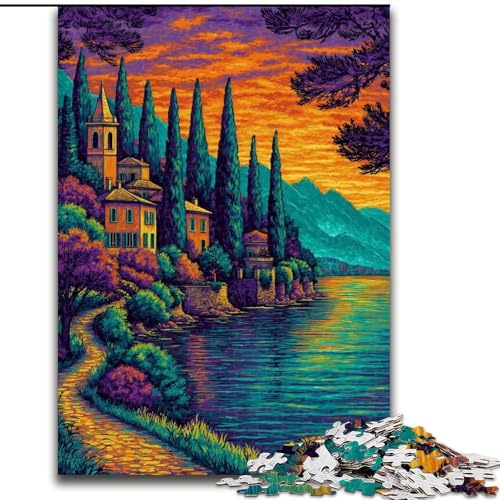 Puzzles für Teenager, 1000 Teile, italienisches Stadtbild, entspannendes intellektuelles Lernspielzeug, Geburtstagsgeschenk, Geschenke, Wandkunst (Größe 26x38cm) von MGQWPZDBD