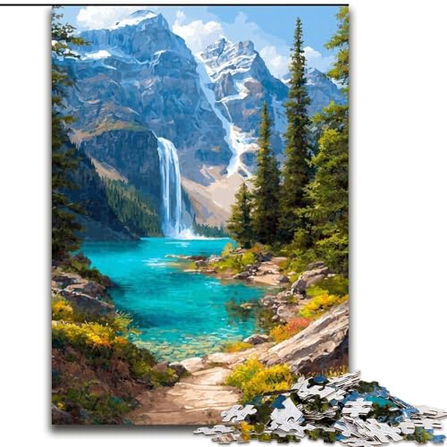 Puzzles für Teenager, 1000 Teile, schöne Berge und Seen, entspannendes intellektuelles Lernspielzeug, Geburtstagsgeschenk, Geschenke, Wandkunst (Größe 26x38cm) von MGQWPZDBD