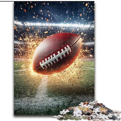 Puzzles für Teenager, 1000-teiliges Puzzle, Flammen-Rugby, Dekomprimierendes intellektuelles Lernspielzeug, Geburtstagsgeschenk, Geschenke, Wandkunst (Größe 26x38cm) von MGQWPZDBD