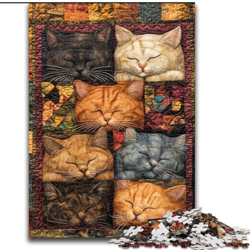 Puzzles für Teenager, 1000-teiliges Puzzle, Katzencollage, Familienspiel zum Stressabbau, schwierige Herausforderung, stärkt die Liebe zwischen Paaren (Größe 26x38cm) von MGQWPZDBD