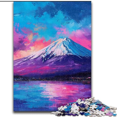 Puzzles für Teenager, 1000-teiliges Puzzle, Mount Fuji, Japan, Dekomprimierendes intellektuelles Lernspielzeug, Geburtstagsgeschenk, Geschenke, Wandkunst (Größe 50x75cm) von MGQWPZDBD