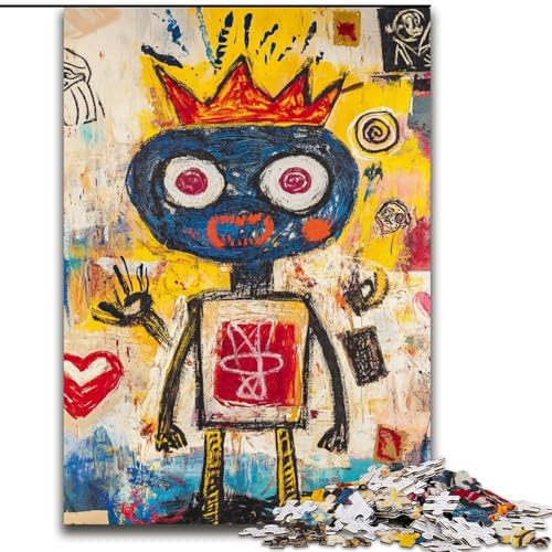 Puzzles für Teenager, 1000-teiliges Puzzle im Basquiat-Stil für Kinder, dekomprimierendes intellektuelles Lernspielzeug, Geburtstagsgeschenk, Geschenke, Wandkunst (Größe 50x75cm) von MGQWPZDBD