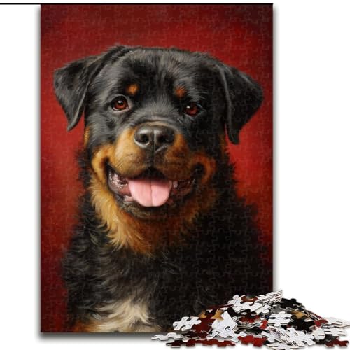 Rottweiler-Puzzle für Teenager ab 14 Jahren, geeignet für Paare, Spaß bei Aktivitäten zu Hause, Geburtstagsgeschenk, Reisegeschenk (Größe 26x38cm) von MGQWPZDBD