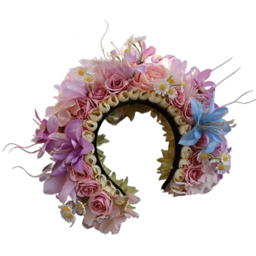 Doppelseitige Blumenkronen für Frauen und Mädchen, Girlanden, Prinzessinnenkranz, Blumen-Stirnband, Braut-Kopfschmuck, Hochzeits-Haarschmuck Doppelseitige Blumenkronen für Frauen und Mädchen, Girlanden, Prinzessinnenkranz, Blumen-Stirnband, Braut-Kopfschmuck, Hochzeits-Haarschmuck von MHADBKH