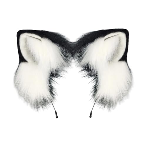 Handgefertigtes Simulationskatzenohr-Stirnband für Damen und Teenager, Cosplay-Partys, Anime-Themenanlass, Verkleidungszubehör, Plüsch-Tierohr-Kopfbedeckung von MHADBKH