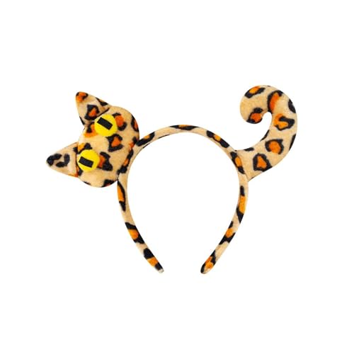 Katzen-Outfit mit Tiermotiv, Kätzchen-Schwanz, Stirnband, Band, Choker, Rock, Gesicht, Aufkleber, Halloween, Tierkostüm für Damen, Mädchen, Cosplay, Party, Kostümzubehör von MHADBKH