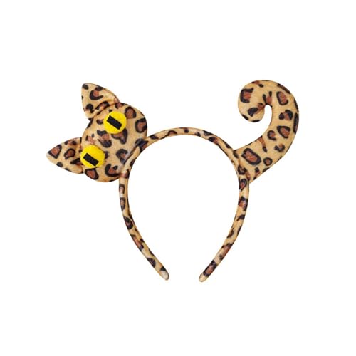 Katzen-Outfit mit Tiermotiv, Kätzchen-Schwanz, Stirnband, Band, Choker, Rock, Gesicht, Aufkleber, Halloween, Tierkostüm für Damen, Mädchen, Cosplay, Party, Kostümzubehör von MHADBKH