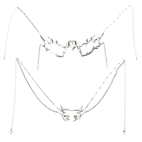 MHADBKH 2 Stücke Halbe Gesichtskette Multifauntal Cosplay Accessory Halb Cosplay Gesicht Schmuck Perfekt Für Alle Altersgruppen von MHADBKH