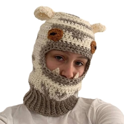 MHADBKH Blumengestricke Mütze Mit Horn Halswärmer Räuber Kostüm Party Cosplay Halloween Party MHADBKH Blumengestricke Mütze Mit Horn Halswärmer Räuber Kostüm Party Cosplay Halloween Party von MHADBKH