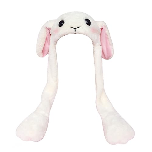 MHADBKH BunnyHat mit beweglichen Ohren, weicher Plüschhut für Erwachsene und Erwachsene, lustiges Cosplay-Kostüm für Partys, Festivals von MHADBKH