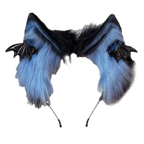 MHADBKH Cosplay Katzen Ohrhaarband Mit Bat Wing Frau Teenager Stirnband Für Filmbegeisterte Anime Themenversammlungen Haarband von MHADBKH