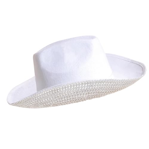 MHADBKH Cowgirl-Hut mit Perlen für Erwachsene, ideal für Western-Kostümpartys und Line Dancing Club, wertet Ihren Western-Look auf MHADBKH Cowgirl-Hut mit Perlen für Erwachsene, ideal für Western-Kostümpartys und Line Dancing Club, wertet Ihren Western-Look auf von MHADBKH